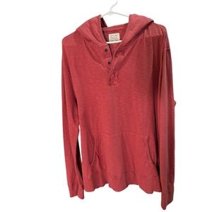 J. Crew Salmon Colored Lightweight Hoodie With Snap Front Size XL